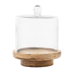 Cilindro de vidrio de metal grande Soporte de pastel de taza de madera de mango de alta calidad Nuevo diseño Superventas Fiesta usada - Product Image 1