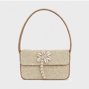 Indian Women's Elegant Boho Designer Sling Bag Handmade Cotton <b>Beads</b> Embroidery Evening Shopping Party Shoulder Clutch Bags - Product Image 1