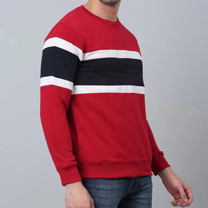 เสื้อสเวตเชิ้ตคอกลมลายทางสีแดงแบบยูนิเซ็กซ์ ทรงลำลองใส่สบาย เหมาะสำหรับฤดูหนาว ผลิตจากผ้าฝ้าย/โพลีเอสเตอร์ เป็นมิตรต่อสิ่งแวดล้อม ระบายอากาศได้ดี - Product Image 3