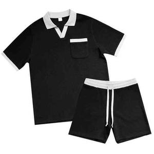 Ensemble polo et short respirant personnalisé de haute qualité pour homme – Collection décontractée d'été fabriquée en usine, grandes tailles, à carreaux ou unie - Product Image 1