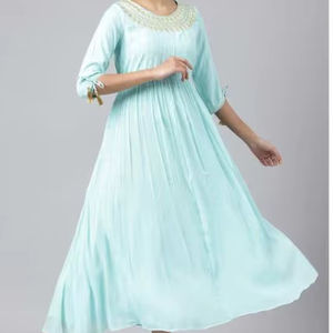 เดรสแฟชั่นใหม่สำหรับผู้หญิง คอกลม แขนสั้น มีกระเป๋า ทรงหลวม เสื้อคลุมยาวแบบแม็กซี่เดรส คุณภาพดีที่สุด ราคาดีที่สุด - Product Image 1