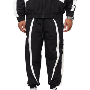 Pantalon de jogging athlétique pour hommes, pantalon de sport avec panneaux latéraux contrastés, bas de tenue de sport décontracté et léger - Product Image 1