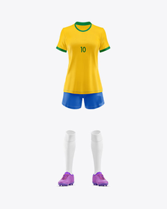 Uniforme de Fútbol Femenino, Jersey y Pantalones Cortos Personalizados para Equipos Femeninos, Transpirable, Ligero, 100% Poliéster, Cintura Elástica - Product Image 1