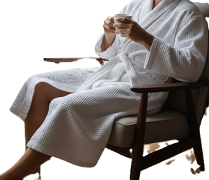 Peignoir de Spa Hôtelier pour Adultes - 100% Coton Éponge Écologique Respirant Thermique Séchage Rapide Style Classique Sauna Personnalisé Unisexe Hommes Femmes - Product Image 2