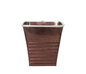 Pot de fleurs carré en métal rond, effet doré moderne, pour plantes d'intérieur et d'extérieur - Product Image 5
