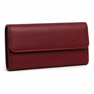 Portefeuille court en cuir véritable pour femme, style exécutif, avec bouton paysage, design élégant, pour affaires, idéal comme cadeau, anti-RFID, durable - Product Image 2