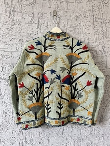 Luxury Handcrafted Embroidered Quilted Jacket for Women Boho Style with Multicolor <b>Floral</b> Embroidery 100% Cotton Eco-Friendly - Product Image 4