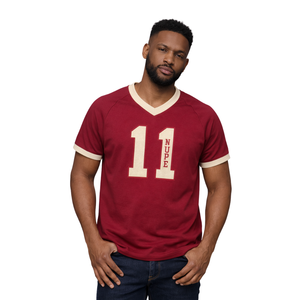 T-shirt col V Kappa Alpha Psi Klub Ringer – Vêtement de fraternité grecque avec bordure contrastée classique – Confort premium et coupe élégante - Product Image 1
