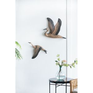 Set di 3 canne che migrano uccello in legno decorazione della parete decorazione per la casa per soggiorno sala da pranzo ufficio o camera da letto - Product Image 4