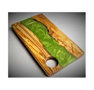 Planche à découper en résine époxy colorée et en bois pour couper les fruits, les légumes, la viande, planche à découper artisanale personnalisée pour ustensiles de cuisine - Product Image 5