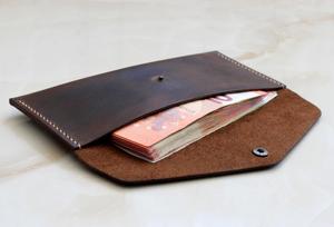 Portefeuille à enveloppes en cuir véritable personnalisé, fournisseur en gros, pochette de rangement haut de gamme pour budgeting LCE-0015 - Product Image 3