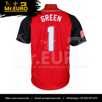 Maillot de baseball personnalisé sublimé 100 % polyester unisexe col en V manches courtes fermeture boutonnée coupe ample anti-humidité sport