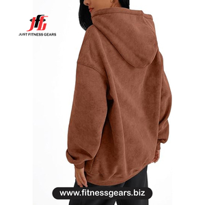 Sudadera Extra Grande para Mujer, Color Sólido, Algodón, Fibra de Bambú, Forro Polar, Manga Larga, Transpirable, Ropa de Otoño - Product Image 2