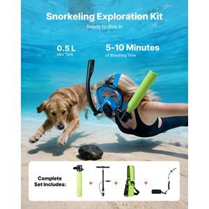 Mini Bombola Subacquea Portatile da 0,5L, Riutilizzabile, per Immersioni di 10 Minuti, Serbatoio Portatile per Respirazione Subacquea con Ossigeno/Aria - Product Image 2