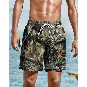 Pantalones Cortos Deportivos para Hombre, Diseño Retro con Estampado de Camuflaje Digital, 100% Poliéster, Resistentes al Viento, con Logotipo Personalizado en la Parte Delantera, Cierre con Cordón, Estilo Casual - Product Image 3