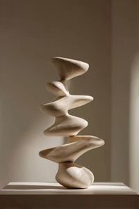 Décoration de table en résine blanche, forme de flamme abstraite et géométrique, statue moderne faite à la main pour salon, maison, hôtel, mariage - Product Image 2