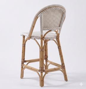 wooden high chair made of rattan cane frame and rattan synthetic weaving originally made in Indonesia - Product Image 2