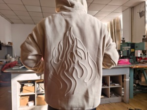 Sudadera Blanca Personalizada de Alta Calidad con Estampado en Relieve para Hombre, Sudadera con Capucha Extra Grande con Estampado Puff, Sudaderas con Capucha con Estampado en Relieve - Product Image 2