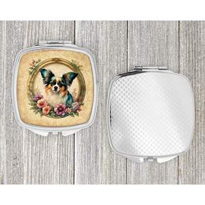 Espejo de maquillaje de viaje compacto con flores de Papillon, espejo de bolsillo de mano plegable para mujeres y niñas, Idea de regalo decorativa - Product Image 4