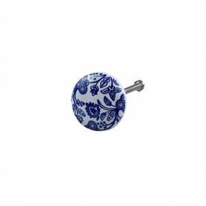 Unique Geometric Design <b>Ceramic</b> <b>Knobs</b> Handpainted for Modern Furniture Decor by Axiom Home Accents - Product Image 1