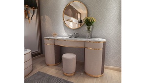 Luxury Art Deco <b>Solid</b> Teak <b>Wood</b> Bedroom Set Modern King Size Bed Grand Wardrobe 2 Nightstands <b>Dressing</b> <b>Table</b> Luxury Furniture - Product Image 2