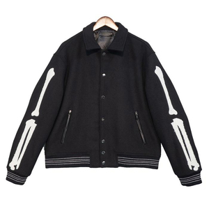 Chaqueta Varsity Negra Transpirable y Ligera, Manga Larga, Cierre de Botones, Cuello Alto, Ropa Exterior para Mujer, Otoño, Chinille - Product Image 1