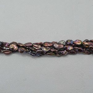 Perles d'eau douce naturelles de 6 mm, 7 mm, 8 mm, couleur marron, verte, violette, perles fantaisie irrégulières, longs fils de perles, bijoux, produits les mieux notés - Product Image 4