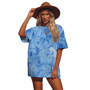 T-shirt <b>Yarn</b> Designer T Shirts for Women <b>100</b>% Pre-shrunk Cotton Tie Dye T Shirt Custom Design Garment Dye T-shirt for Adults - Product Image 4