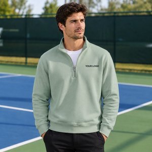 Sudadera de punto grueso con cremallera de un cuarto para hombre, ideal para clima frío, venta al por mayor, suministro de fábrica - Product Image 6