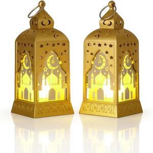 Lámpara LED de Lujo Dorada para Ramadán, Eid Mubarak, Lámpara de Mesa Islámica Hecha a Mano de Acero, Decoración Festiva para el Hogar, Regalo Luminoso - Product Image 2