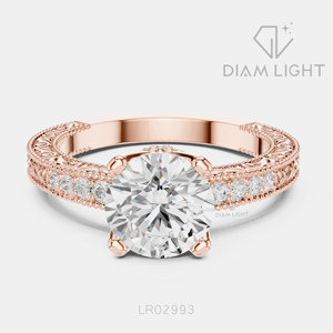 Bague de fiançailles classique en or blanc 14 carats avec diamant de laboratoire rond de 2,00 carats, couleur F+, clarté VS+, pour fiançailles et mariage - Product Image 3