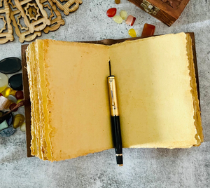 Butterfly Leather Journal - Antique Deckle Edge Paper, Handmade <b>Vintage</b> <b>notebook</b> writing journal - Product Image 5
