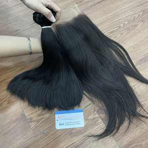 Produit phare : Mèches de cheveux naturels non traités, double épaisseur, extensions de cheveux Remy vietnamiens, lisses naturels, prêtes à être expédiées - Product Image 2