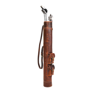 High Leather Golf Stand Polo Bags <b>Foldable</b> 9 Inch Lightweight Durable Quick Dry Portable 6-Way Golf <b>Cart</b> Leather Polo Golf Bags - Product Image 4