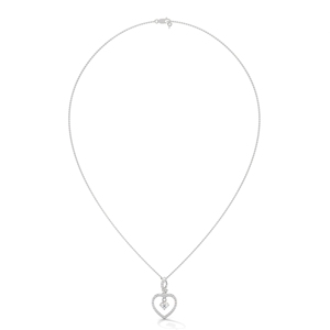 Collier avec pendentif en forme de cœur blanc, chaîne avec pendentif en diamant, bijoux pour anniversaire, cadeau de mariage - Product Image 3