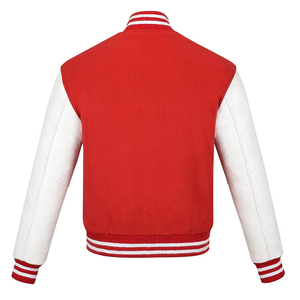 <b>Men's</b> <b>White</b> Black Varsity <b>Jacket</b> Regular Fit Solid Color Button Front Casual Outerwear Autumn Wear - Product Image 3