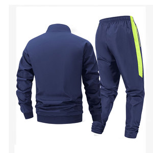 <b>Mens</b> Jacket and <b>Sports</b> <b>Trousers</b> Set, Zippered Polyester Smooth Fabric Autumn/Winter Casual Outerwear Tracksuit - Product Image 2