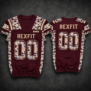 Conjunto de Uniforme de Fútbol Americano Rexfit Unisex, Camiseta y Pantalones Sublimados, Transpirables, de Malla, Cuello en V, Sin Mangas, Absorbentes de Humedad, Elásticos - Product Image 5