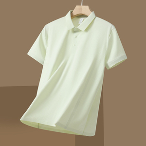 Camisa de Manga Corta para Hombre, Color Sólido, Tejido de Punto, Estilo Casual, Corte Regular, Diseño con Botones, Logotipo Frontal, Secado Rápido - Product Image 3