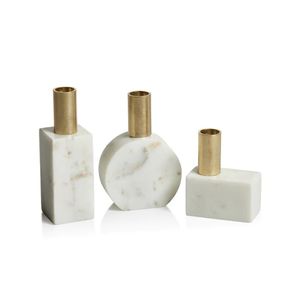 Best Seller White Marble Gold Metal <b>Candle</b> Stand Decorative Taper <b>Candle</b> Holder Luxury Home Decor - Product Image 2