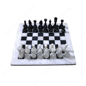 Premium Export Quality <b>Cheap</b> Price Made Onyx Marble <b>Chess</b> <b>Set</b> Hand Finished Pieces Made White and Black Marble <b>Chess</b> <b>Set</b> - Product Image 5