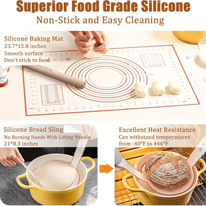 Cesti per lievitazione in rattan naturale, rotondi da 9 pollici e ovali da 10 pollici, con rivestimento in lino, strumenti per panificazione e pasticceria con strumenti di marcatura e rivestimento. - Product Image 5