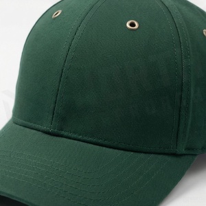 Casquette de baseball verte à 6 panneaux unisexe en sergé de coton, couleur unie, décontractée pour adultes - Product Image 5