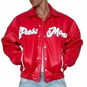 High Quality Embroidered <b>Leather</b> <b>Jacket</b> Fashion Biker Coat Genuine <b>Leather</b> Custom OEM ODM Manufacturing Sample Service - Product Image 5