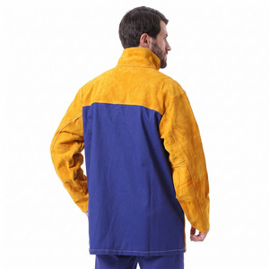 Veste de soudeur en cuir de vachette pleine fleur de qualité supérieure, imperméable et ignifuge, avec logo de sécurité pour équipement de protection. - Product Image 2