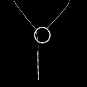 Collar de Cadena Ajustable con Colgante de Círculo Geométrico Moderno de la Mejor Calidad, Collar de Círculo de Cristal Redondo, Collar de Lujo para Fiesta - Product Image 3