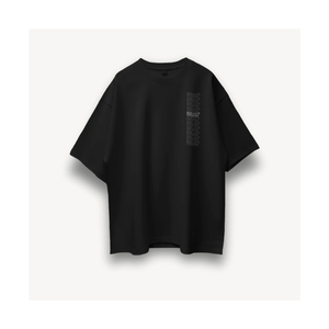 Camiseta Negra Extra Grande con Estampado Gráfico |   Camiseta con estampado vertical Bold Future |   Camiseta Oversize de Estilo Urbano y Tejido Grueso |   Fabricante OEM Personalizado - Product Image 1