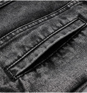 Women's 3/4 Sleeve <b>Cropped</b> <b>Denim</b> <b>Jacket</b> Light Wash Short Trucker Coat Button-Up Casual Distressed 100% Polyester Breathable - Product Image 6