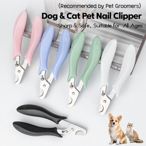 กรรไกรตัดเล็บสัตว์เลี้ยงสแตนเลสสำหรับแมวและสุนัข พร้อมด้ามจับ PP ฝาครอบนิรภัย ใบมีดรูปวงรี อุปกรณ์กรูมมิ่ง - Product Image 4