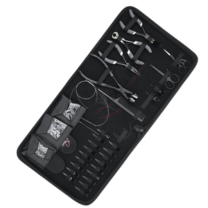 Kit d'outils pour extensions de cheveux noirs : Pince à sertir, ouvre-micro-anneaux, outil de retrait de liens par fusion, peigne à queue et ensemble de pinces à cheveux - Product Image 1